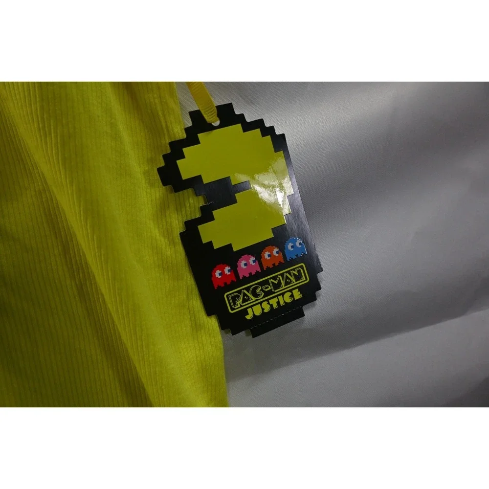 Justice Pac Man Tank Top Yellow Ribbed Graphic Sleeveless XL Plus Girls NWT